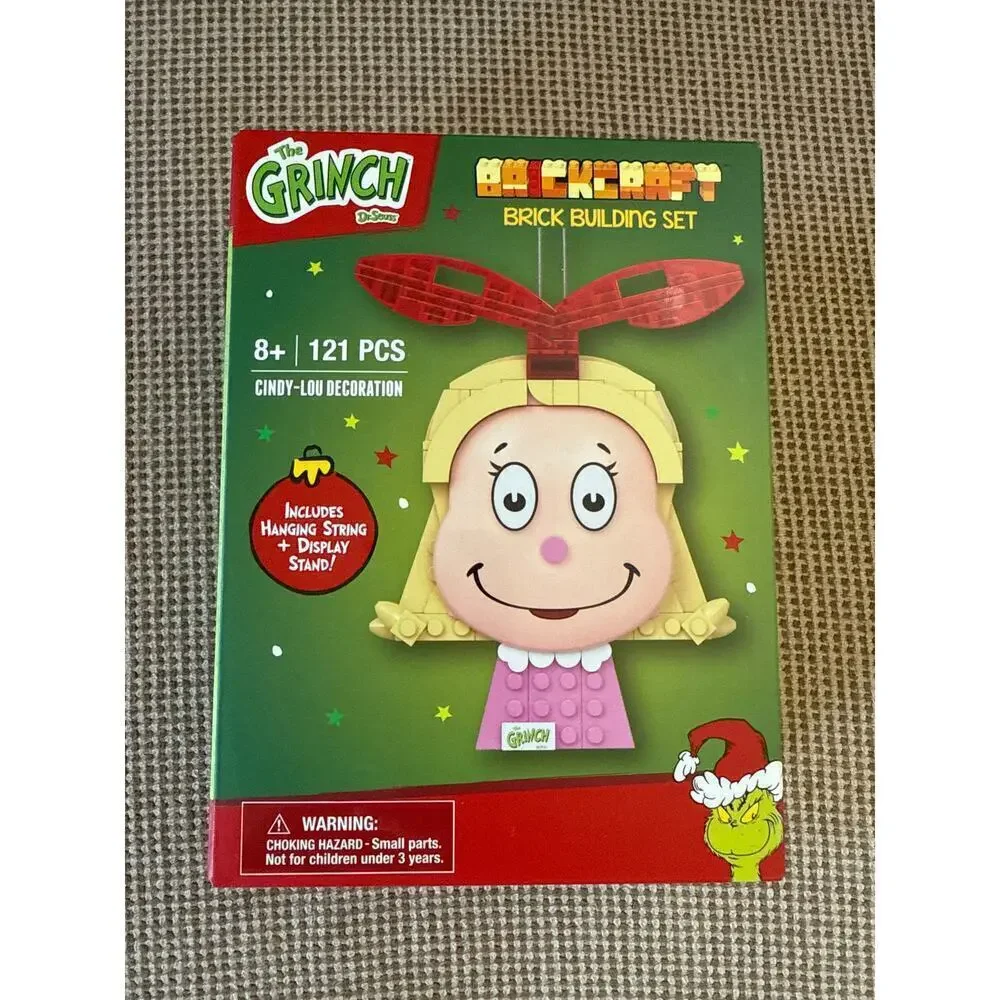 NIB Brickcraft Grinch Cindy Lou Christmas Ornament Decoration Stocking Stuffer